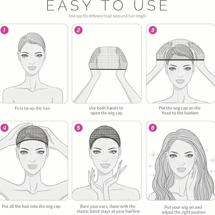 Unisex Nylon Wig Caps for Hair Cover,3PCs (Black) - Image 5